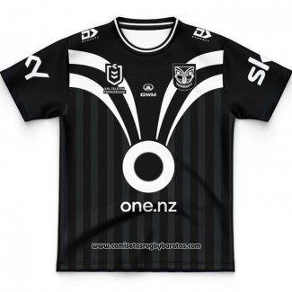 Camiseta Ninos Nueva Zelandia Warriors Rugby 2025 Entrenamiento Negro