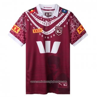 Camiseta Ninos Queensland Maroons Rugby 2025 Indigena