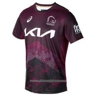 Camiseta Brisbane Broncos Rugby 2024 Entrenamiento Fucsia