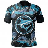 Camiseta Polo Cronulla Sutherland Sharks Rugby 2021 Indigena