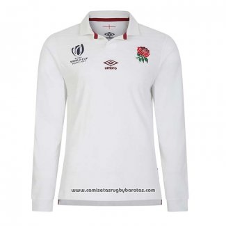 Camiseta Inglaterra Manga Larga Rugby 2023 World Cup Local