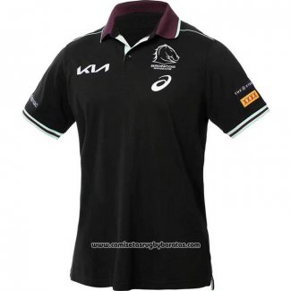 Camiseta Polo Brisbane Broncos Rugby 2025 Negro